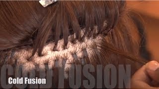 How To Apply Cold Fusion Hair Extensions [upl. by Yeltnarb]