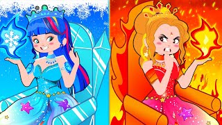 Hot vs Cold Elemental Princess Who Will Be the Queen  Ruler  Poor Princee Life Animation SM [upl. by Anilecram]