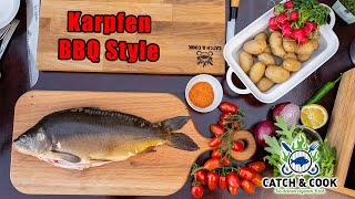 Gegrillter Karpfen  Fischsteaks nach BBQ Style mit PellkartoffelSalat [upl. by Lowndes]