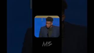 Giannis Antetokounmpo’s MVP speech basketball nba milwaukeebucks giannis giannisantetokounmpo [upl. by Kenwee]