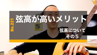 221 弦高について その5：弦高が高いメリット：右手の弦をつかんでる実感、相対的にテンションが高くなる＝サスティーンが短くなる←これがメリット [upl. by Leirbma677]