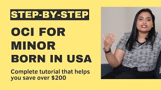 StepbyStep Guide for Fresh OCI Application for Minor from USA  Tutorial 1 [upl. by Klinger]