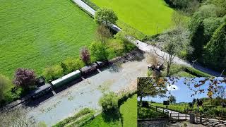 The Earl at Castle Caereinion Station  Welshpool amp Llanfair Light Railway  Drone Video [upl. by Marylou402]