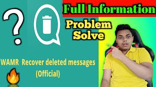 WAMRRecover Deleted messages and download statussteemit  How to Recover deleted message or status [upl. by Grider]