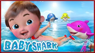 Baby Shark  Dance With 5 Little Sharks 2 hours Song Remix  Banana Cartoon 3D Nursery Rhymes HD [upl. by Alleyne]