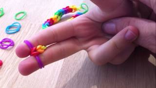 Double Fishtail Loom Band using your Fingers [upl. by Hayman624]