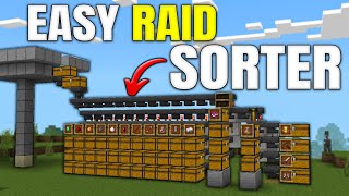 Easy 121 Raid Item Sorter in Minecraft Bedrock MCPEXboxPSSwitchPC [upl. by Rogers]