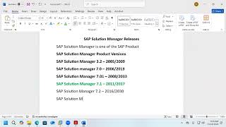 SAP Solution Manager Releases [upl. by Namyl]