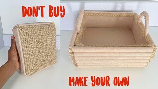 I made this from paper straws Jute and cardboard cute video diy [upl. by Arymahs]