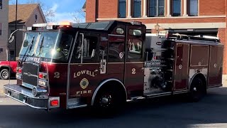 Lowell MA Fire Department Engine 2 responding [upl. by Grae]