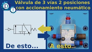 Válvula neumática 3 vías 2 posiciones con ACCIONAMIENTO neumático Válvula de la marca FESTO [upl. by Gnah683]