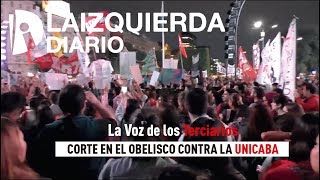 La voz de los terciarios en el Obelisco contra la UniCABA [upl. by Mirabelle820]