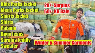 20 Surplus 60 Kg Bale Parka Jacket Bagi Jeans Shirt Jacket Sweater Kids Mix Dress Pajama [upl. by Relly]