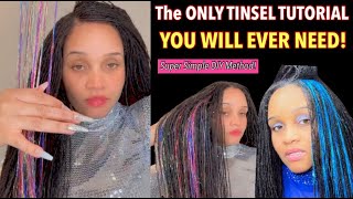 TINSEL HAIR ON MICROLOCS  How To Add Tinsel Fairy Hair To SISTERLOCKS amp MICROLOCS  DIY Fast amp Easy [upl. by Notelrac]