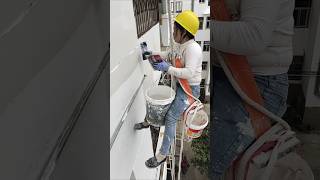 Exterior wall decoration putty construction process [upl. by Klingel]