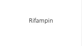 Rifampin  Rifampicin  Pharmacology [upl. by Eelsnia500]