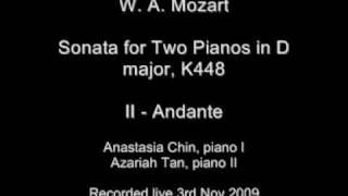 Mozart  Sonata for Two Pianos in D major K448 2nd movement [upl. by Ahsitauq]