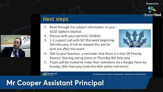 Bexleyheath Academy  Year 09 Option Evening 2024 [upl. by Sculley]