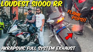 Loudest BMW s1000 RR😱  AKRAPOVIC Full System🔥 Mast boys  trending s1000rr flame bike rider [upl. by Hastie]