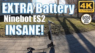 Segway Ninebot ES2 with external battery is INSANE Way faster than Xiaomi M365 [upl. by Ricarda]