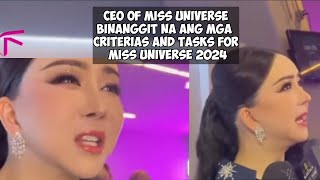 CEO OF MISS UNIVERSE CRITERIA AND TASKS FOR MISS U 2024 REACTION VIDEO [upl. by Janaya]