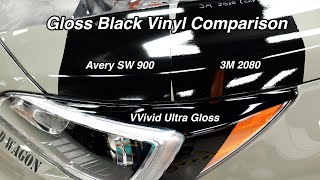 Which Gloss Black Vinyl Looks the Best  Avery vs 3M vs VVivid [upl. by Ross]