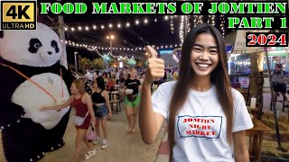 Jomtien Food Markets Part 1 Jomtien Night Market 2024 January Pattaya Thailand [upl. by Nylinej]