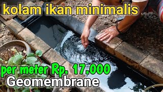 Renovasi kolam ikan minimalis Geomembrane permeter Rp 17000 [upl. by Alanson]