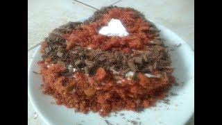 VALENTINES SPECIAL RED VELVET CAKE IN FRY PAN I EGGLESS amp WITHOUT OVEN [upl. by Gotthelf]