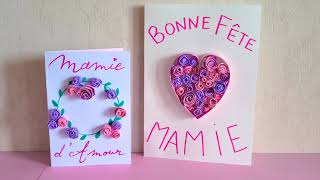 ✂ ❤️ TUTO comment fabriquer une carte en quilling pour la fête des grandsmères [upl. by Simara336]