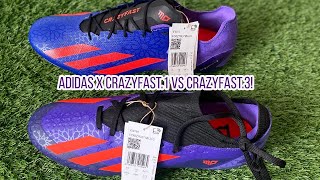 ADIDAS X CRAZYFAST1 VS ADIDAS X CRAZYFAST3 4K [upl. by Bowlds]