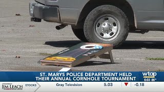 The St Marys Police Department held a cornhole tournament [upl. by Romonda535]