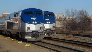 USA Trains Amtrak amp VRE trains Alexandria VA 21Feb13 [upl. by Olatha]