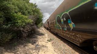 two CBH weat trains passing through perth main line [upl. by Schlessel]