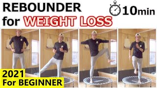 【10min Trampoline WORKOUT】For Beginner  Weight Loss  Rebounder HIIT Exercise [upl. by Nyra]