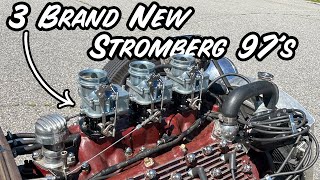 Installing 3 Stromberg 97s with Progressive Linkage on the 29 Sedan BBS ROD [upl. by Nellir]