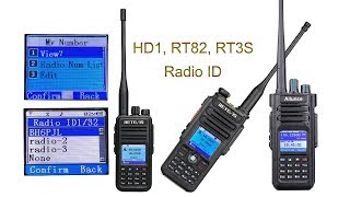 Ailunce HD1 Retevis RT82 RT3S Radio ID Setting and Using [upl. by Retrop]