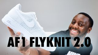 Air Force 1 Flyknit 20 White Platinum On Foot Sneaker Review QuickSchopes 667 Schopes AV3042 100 [upl. by Ardnoek17]