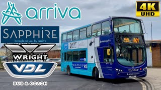 Arriva Yorkshire Sapphire 401 Goole to Selby via Airmyn amp Rawcliffe Wright Gemini 2 VDL DB300 Bus [upl. by Ogires]