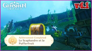 Le Scaphandre et le Pufferfruit  Hidden Achievement  v41 Guide  Genshin Impact [upl. by Halsy]