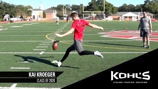 2 Ranked Punter in America  Kai Kroeger  Kohls Kicking Camps [upl. by Edna]