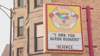 The Wieners Circle pokes fun of Aaron Rodgers [upl. by Nikaniki]