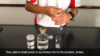 Testing of Nitrate Anions  sodium hydroxide and aluminium foil [upl. by Goodard]