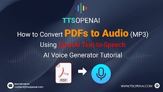 How to Convert PDFs to Audio  MP3  with OpenAI TexttoSpeech  Easy AI Voice Generator Guide [upl. by Akeylah]