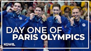 Paris Olympics Team USA gets first gold medal [upl. by Aziram36]