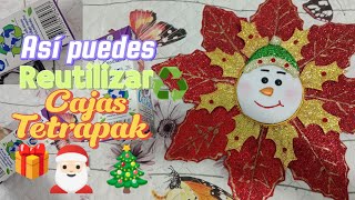 Solo con cajas de tretapak  christmas poinsettias quotflor navideña gigante [upl. by Cointon]