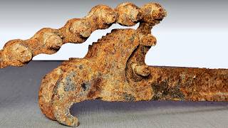 Antique Rusty Chain Wrench Restoration  Looks Like a SNAKE [upl. by Nila]