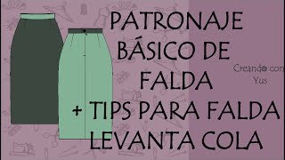 patronaje básico de falda con pinzas  tips para falda levanta cola [upl. by Nowaj198]