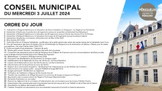 Conseil municipal du 3 juillet 2024 [upl. by Nohsal732]