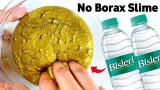 NO BORAX❌ GOLDEN WATER SLIME💦 How to make Fevigum Water Slime without Borax ASMR [upl. by Aruabea]